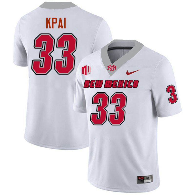 Randolph Kpai UNM Lobos Jersey,New Mexico Lobos Football Jersey,Uniforms-White